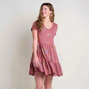 Toad&Co Mauve Marley Tiered Short Sleeve Dress